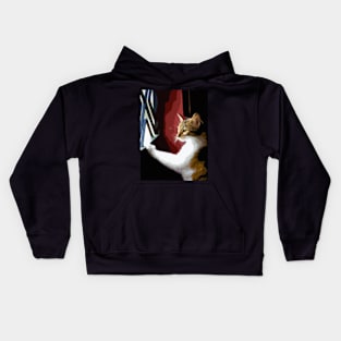 cat at the door Kids Hoodie